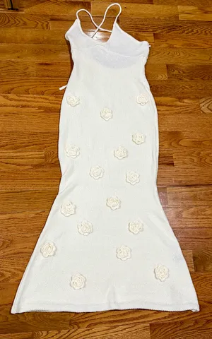 SHEIN White Floral Embellished Maxi Dress Small thumbnail 7