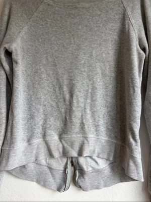 Pam & Gela long sleeve sweatshirt top with back zipper gray size small thumbnail 4