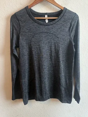 Lululemon Dark Gray Long Sleeve Swiftly Tee Size 6 thumbnail 1