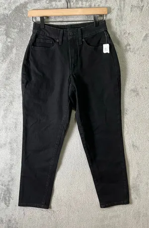 Old Navy High Rise Curvy O.G. Straight‎ Black Jeans Petite 2 Slim Stretch New thumbnail 1