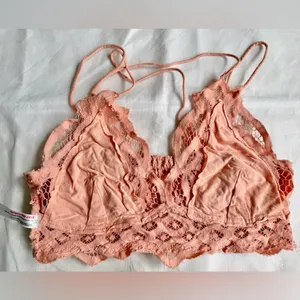 Free People FP One Adella Lace Bralette, Faded Coral, Size S, VGUC thumbnail 7