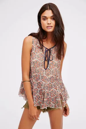 Free People | S | Touch The Sky Printed Tank Sleeveless Baby doll Top Blouse thumbnail 1
