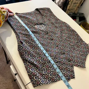 Handmade 90s Floral Folk Print Button Front Vest Top Size Medium to Large thumbnail 10