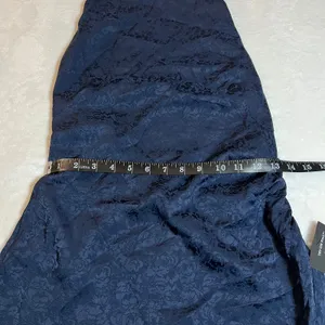 NEW Lulus Simply a Stunner Navy Jacquard Cowl Backless Mini Dress Size S Party thumbnail 13