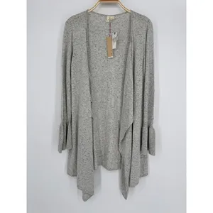 Anthropologie‎ Moth Lyra Bell Sleeve Waterfall Cardigan Medium Gray Boho NWT thumbnail 4