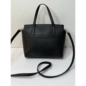 Kate Spade Purse Laurel Way Alisanne Black Leather Satchel Career Y2K Preppy thumbnail 3
