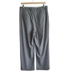 NWT Halara Pants L Flex High Waisted Straight Leg Crepe Work Gray Pockets thumbnail 2
