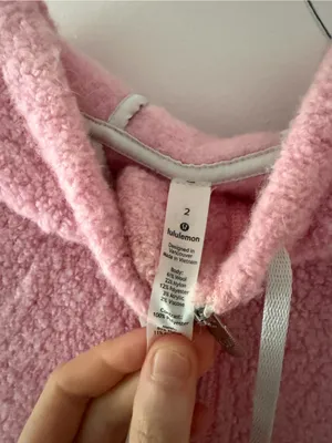 Lululemon So Sherpa Hooded Jacket in Heathered Pink Haze Size 2 Full Zip thumbnail 9