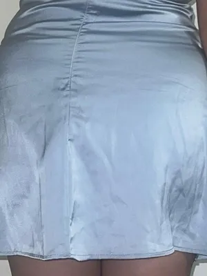 Blue satiny mini dress thumbnail 3