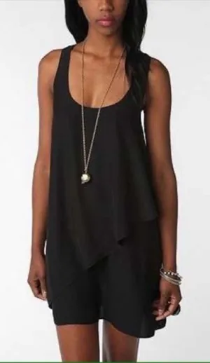 Silence + Noise Urban Outfitters Black Tiered Swing Mini Dress XS thumbnail 1