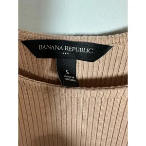 Banana Republic Womens Ribbed Long‎ Sleeve Scoop Neck Bodysuit Tan Beige Small thumbnail 3