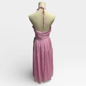 ASTR The Label Halter Neck Midi Maxi Open Back Light Pink SMALL thumbnail 2