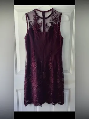 Nanette Lepore Sleeveless Lace Plum Mini Party Dress Sz 2 Formal Prom Wedding thumbnail 5