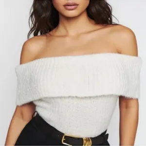 Reformation Satine Sleeveless Foldover Sweater in White Ivory Cream Size Large thumbnail 1