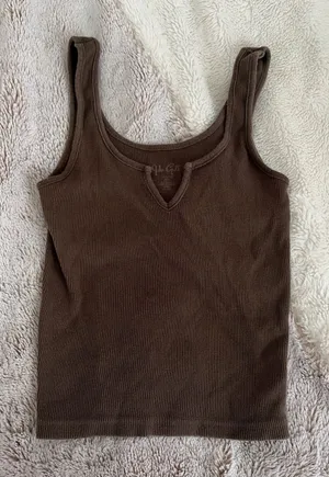 Brandy Melville Brown Ribbed Tank Top thumbnail 1