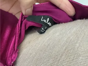 Lulus Romantic Nights Magenta Satin Ruffled Bodycon Mini Dress Wrap Medium thumbnail 4