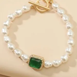 Emerald Jewel & Freshwater style Pearl bracelet thumbnail 1