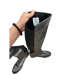 Tory Burch gray black shoes knee high boots leather upper size 10.5 M SKU 2924 thumbnail 10