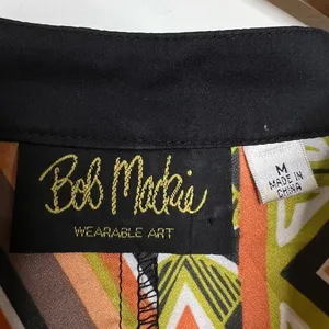Vintage Bob Mackie Wearable Art Blouse Women’s Size Medium Mandarin Collar Retro thumbnail 2