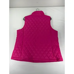 Time and Tru Women's XL Diamond Quilt Core Vest Shocking Pink Coquette NWT thumbnail 5