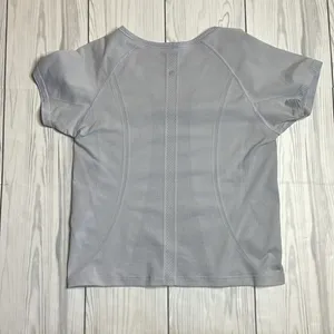 Lululemon Blue v neck Speedy Short Sleeve T-shirt Cropped Size 8 thumbnail 2