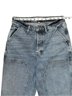 Abercrombie & Fitch Curve Love The Dad High Rise Double Knee Straight Jeans Sz 4 thumbnail 6