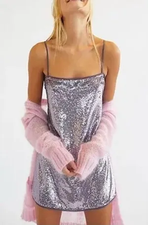 Free People Whimsical Romantic Summer Time to Shine sequins mini dress size xs thumbnail 1