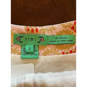 Tibi Strapless Dress Women 2 Pink Tan Floral Cotton Fit Flare Mini Luxury Boho thumbnail 7
