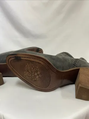 Vince Camuto Gray Suede Perforated Ankle Booties thumbnail 2