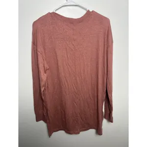 Abercrombie & Fitch Sweater Med Pink Henley Soft A&F Cozy Knit Top Chic Minimal thumbnail 3