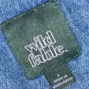 Wild Fable Retro Streetwear Colorblock Denim Bomber Jacket Sz large Blue Chevron thumbnail 5