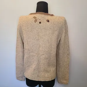 Vintage Christopher & Banks Novelty Cardigan Womens Sm OWL Embroidery 90s Y2K thumbnail 4