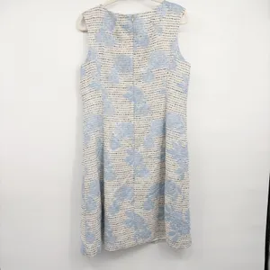 Ann Taylor Womens Blue Floral Jacquard Tweed Classic Career Sheath Dress Size 12 thumbnail 8