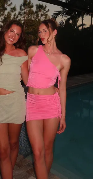 Super down Asymmetrical Pink Set thumbnail 6