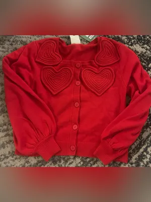 Farm Rio Wool & Cashmere Blend Red Heartful Knit Cardigan thumbnail 11
