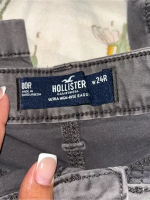 Hollister grey cargo jean pants thumbnail 2