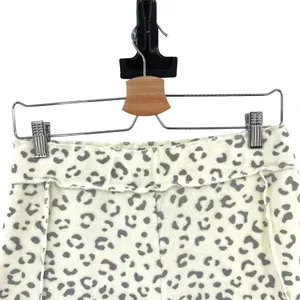 Free People Rain Check Lounge Shorts Leopard Print Cream Gray‎ Size Large thumbnail 3