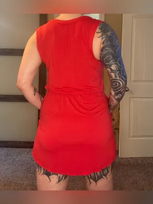 Metaphor red mini dress thumbnail 2