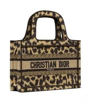 Dior Mini Book Tote Beige Multicolor Mizza Embrodiery thumbnail 1