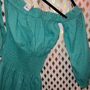 Rays for days mini dress teal blue off shoulder ruched size M thumbnail 9