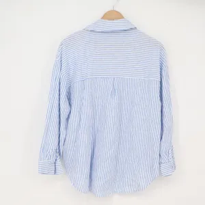 Zara Linen Button-Down Womens XS 4387/054/044 Blue White Striped Excellent thumbnail 6