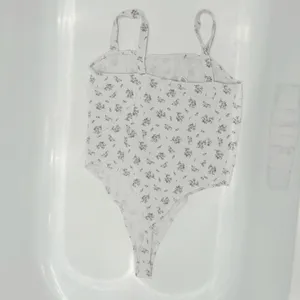 H&M Jersey Thong Bodysuit size Medium Print is lavender small flowers thumbnail 7
