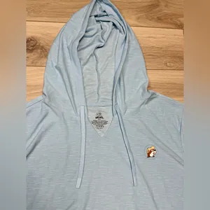 Buc-ee's Women's, Buc Baja Solid, baby blue lightweight hoodie Sz 2XL thumbnail 2