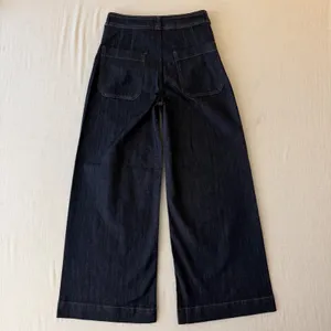 Maeve Ettie High-Rise Crop Wide-Leg Jeans Women 29T Dark Wash Indigo NWOT thumbnail 3