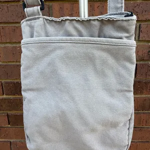 Kavu Keeper Crossbody Bag Purse Canvas Gray Southwestern Aztec Yellow Lined EUC thumbnail 5