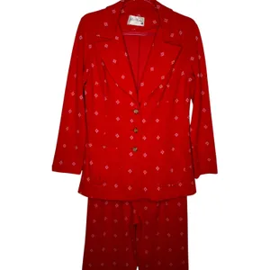 1980s Fire Islander Red Nautical Knit Pant Suit Set Small thumbnail 7