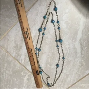 Long Turquoise Double Layer Necklace thumbnail 4