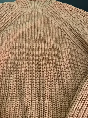 J. Crew Beige Ribbed Mock/Roll-Neck Women's Sweater Size Small thumbnail 2