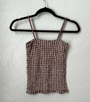 Madewell Jacquard smocked tank top in stripe▪️size XS thumbnail 7