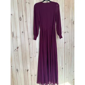 NWT Lulus My Whole Heart Plum Long Sleeve Wrap Dress Bridesmaid Gala Banquet XS thumbnail 5